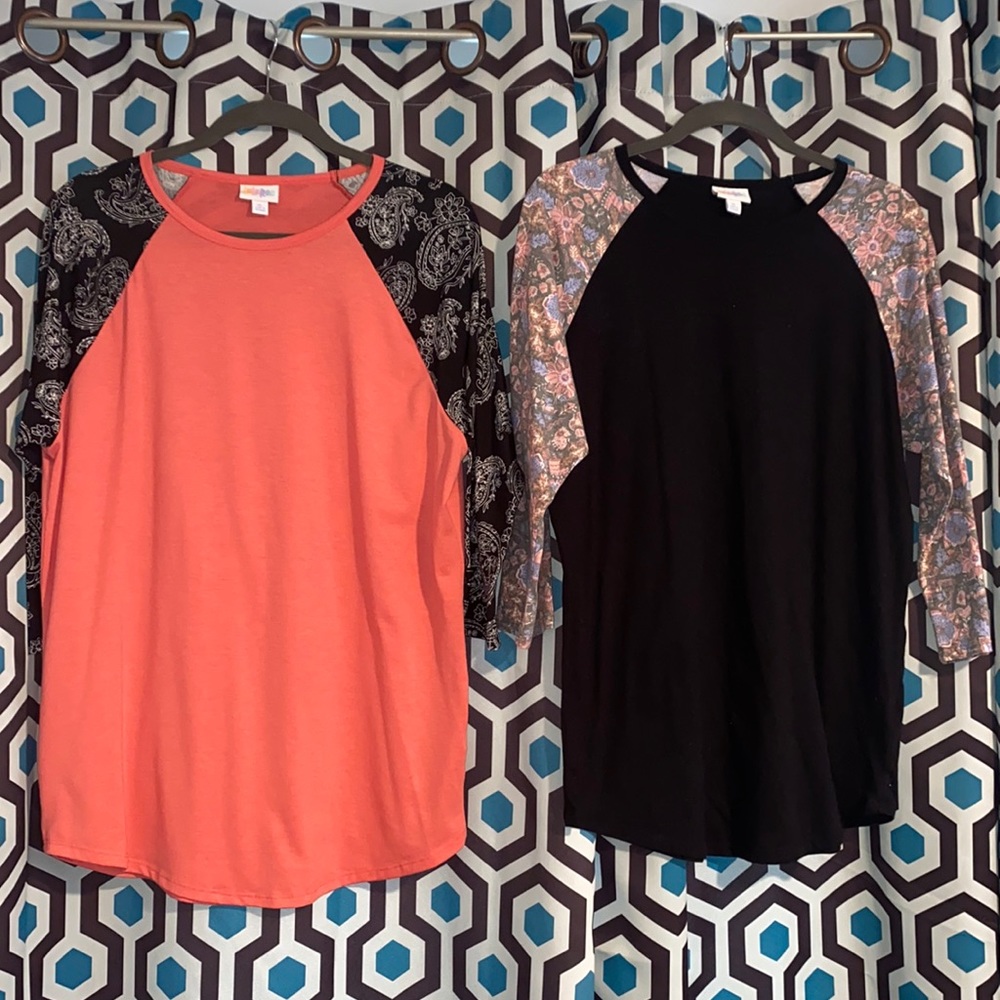 LOT OF 2 GUC XL LuLaRoe Randy Shirts